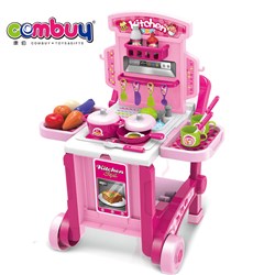 CB732427 - pretend play kids toy foldable kitchen trolley