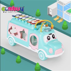 CB782433 - Cartoon happy bus set educational instrument musical toys knock piano