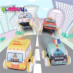 CB817403 - Cartoon lovely educational pull back car toys baby cloth set