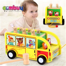 CB825357 - Intelligence baby whac a mole game toddler play wooden bus