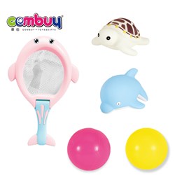 CB855294 - Baby vinyl rubber animal fishing scoop bath toy with balls