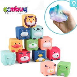 CB856307 - Waterproof LED rubber 12PCS soft 3D animals baby bath blocks
