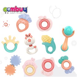 CB860087 - 5PCS boiled soft baby teether cute cartoon silicone rattle