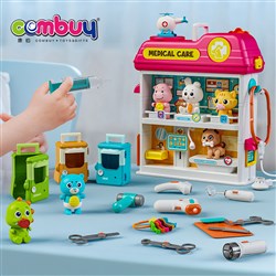 CB860501 - Mini hospital animals care game pretend play set pet doctor toy