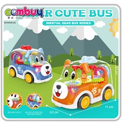 CB861940 - Inertia dog gear bus car toy baby activity cube with light