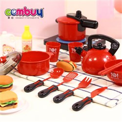 CB865179 - Red cooker tableware set pretend play kids toys kitchen set