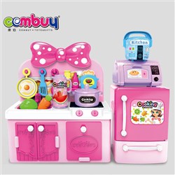 CB865478 - Pink Mini Kitchen combination + refrigerator, microwave oven, electric cooker