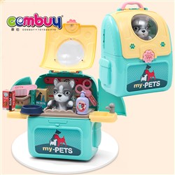 CB868962 - Pet care backpack kids dog cat doctor 2IN1 toy set pretend play