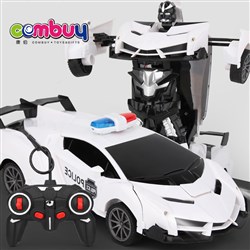 CB870723 - Scale 1/16 light toy robot white police RC car transformation