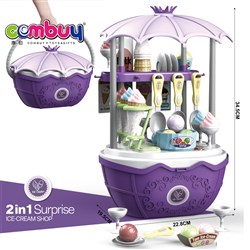 CB870995 - Household 2 in 1 basket girls pretty dressing toy mirrored makeup table