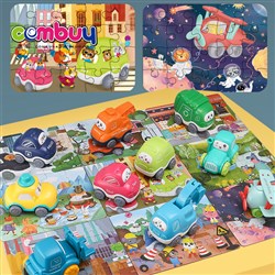 CB871181-CB871189 - Play car toy cardboard education simple jigsaw toddler puzzle