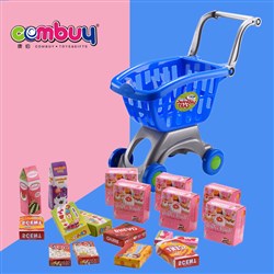 CB871610 - Plastic pretend play mini kids set shopping trolley toys