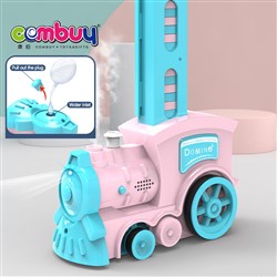 CB872055 - Spray DIY toy car blocks set automatic domino train with 80PCS