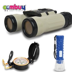 CB873502 - Plastic military kids toy compass flashlight telescope kids