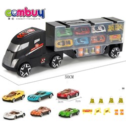 CB874562-CB874565 - 1:26 diecast car transport trailer container toy truck with mat