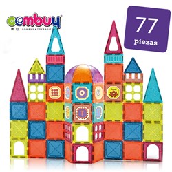 CB880389 - Plastic 77PCS magnetic kids clear building big blocks toy