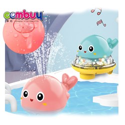 CB890828-CB890829 - Water induction spray rotating lighting musical baby dolphin bath toy with base 