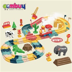 CB902415-CB902423 - Spray train DIY music electric cartoon intelligent toy track car