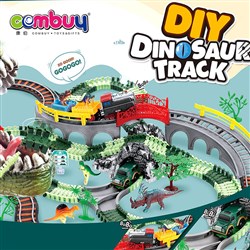 CB904868 - 259PCS Slot flexible kids rail toy DIY set dinosaur car track