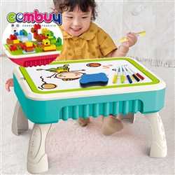 CB910754 - Kids preschool creative building block set kids drawing table
