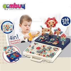 CB915423-CB915426 - Intelligent DIY 256pcs puzzle box 3D drill kids screw toys