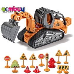 CB918496 - 1: 32 alloy excavator disassembly engineering vehicle (with traffic barrier accessories)