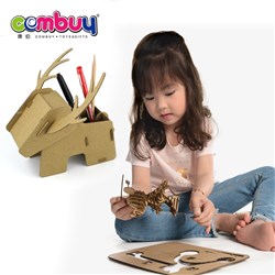 CB918792-CB918806 - Corrugated paper puzzle animals model shelf pen rack 3D DIY toys
