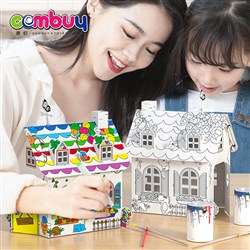 CB925129 - Creative graffiti 3D cardboard house diy color painting toy