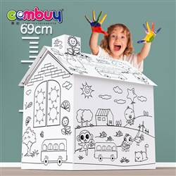 CB925136 - Paper house kids carboard painting coloring DIY doddle toy