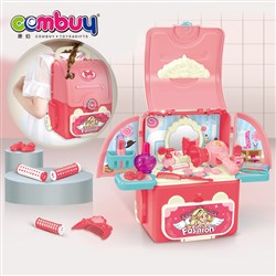 CB933335 - Fashion schoolbag girls dress up set pink kids toy make up