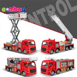 CB934354-CB934355 - Metal friction inertia 1:55 model diecast alloy fire truck toy