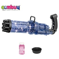 CB939568 - (dark blue / light green / orange) 12 hole magic light music electric Gatling bubble machine
