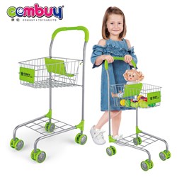 CB944647 - Children supermarket play metal trolley cart shop set toy