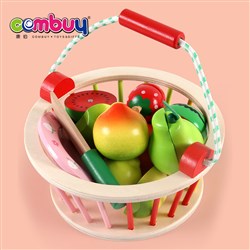 CB949636 - Wooden kitchen game play food vegetable basket cutting fruit toy