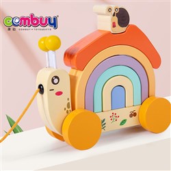 CB949642 - Creative stacking blocks educational colorful snail tractor baby wooden drag toys