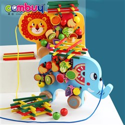 CB949650 - Early education balance beaded animals cart wooden toys baby