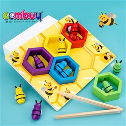 CB949672 - Education interactive colorful matching cognition wooden toys bee honeycomb game