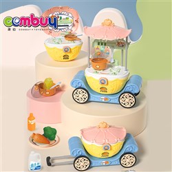 CB956665-CB956667 - Pretend play kids 3 in 1 dining car cooking stove toy simulation kitchen tableware
