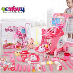 CB961238 - Medical tools cart electric lighting voice monitor toys doctor trolley play set