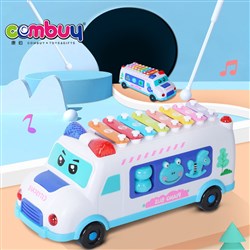 CB964852 - Cartoon happy bus set educational instrument musical toys knock piano