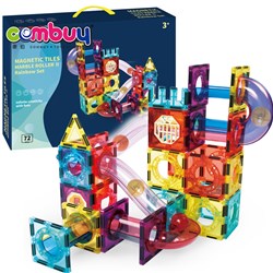 CB968378 - Color window marble run balls diy kids building toy magnetic blocks track