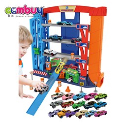 CB970127 - Kids play 3 floor garage track 8 alloy car parking lot toys