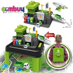 CB973812-CB973816 - Diecast airplane portable map backpack alloy city toys parking lot track set