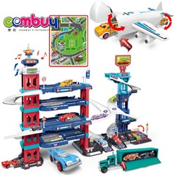 CB973817 - Manual alloy lighting map alloy airplane car track diecast model toys parking lot machine