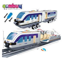 CB979001 - Subway model DIY blocks car assembles toy with light music