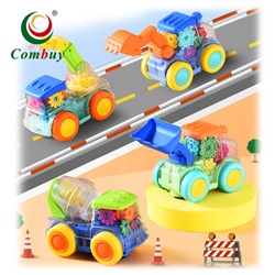 CB985614-CB985618 - Music engineering flashing light mini truck transparent gear car toy