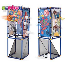 CB988363 - Indoor outdoor sport rack game 5 in 1 kids toy basketball hoop set stand