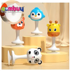 CB990768-CB990771 - Cute animals suction cup table shaking hand rattle musical baby hammer toy