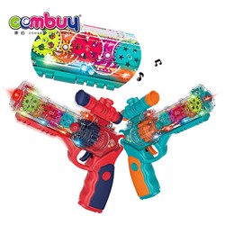 CB992081 - Gear rotate plastic music shock electric toy gun light and sound