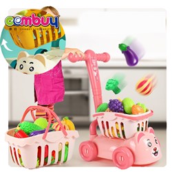 CB995858-CB995860 - Pretend play interactive cutting food trolley basket children shopping cart toys